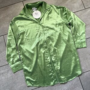Princess Polly Lime Satin Blouse